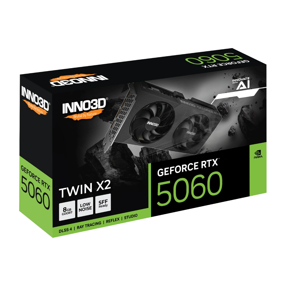 INNO3D Nvidia Graphic Card RTX 5060 8GB DDR7 Twin X2 Dual Fan view 2